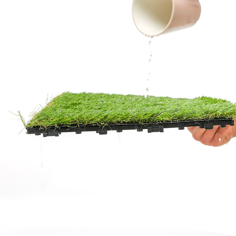 PE Material Garden Artificial Grass Deck Tiles