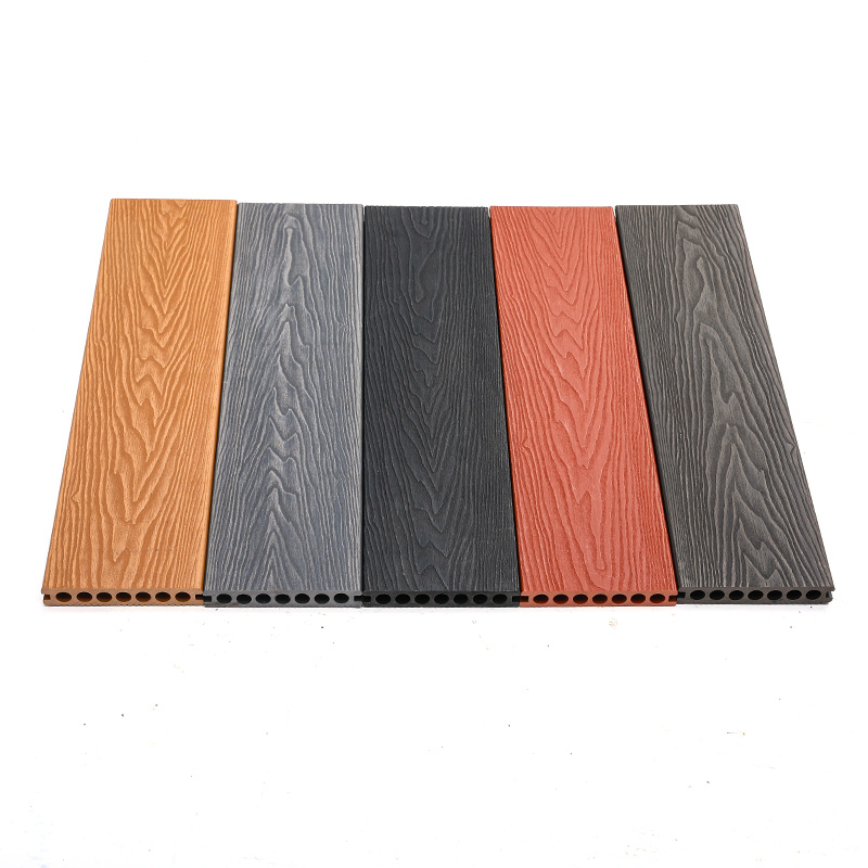 Circum Hole Natural Color 3D Embossing WPC Decking