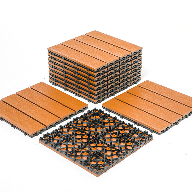 Anticorrosion Eco WPC Polonica Interlocking composita Deck Tiles